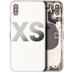 Back Housing W/ Small Components Pre-Installed For iPhone XS (Used OEM Pull: Grade B) (Silver)
