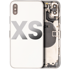 Back Housing W/ Small Components Pre-Installed For iPhone XS (Used OEM Pull: Grade C) (Silver)