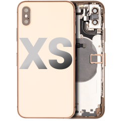 Back Housing W/ Small Components Pre-Installed For iPhone XS (Used OEM Pull: Grade C) (Gold)