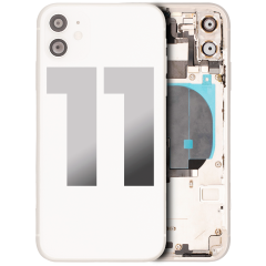 Back Housing W/ Small Components Pre-Installed For iPhone 11 (Used OEM Pull: Grade B) (White)