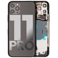 Back Housing W/ Small Components Pre-Installed For iPhone 11 Pro (Used OEM Pull: Grade C) (Matte Space Gray)