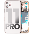 Back Housing W/ Small Components Pre-Installed For iPhone 11 Pro (Used OEM Pull: Grade C) (Matte Silver)