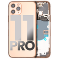 Back Housing W/ Small Components Pre-Installed For iPhone 11 Pro (Used OEM Pull: Grade C) (Matte Gold)