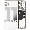 Back Housing W/ Small Components Pre-Installed For iPhone 11 Pro Max (Used OEM Pull: Grade B) (Silver)