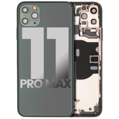 Back Housing W/ Small Components Pre-Installed For iPhone 11 Pro Max (Used OEM Pull: Grade C) (Midnight Green)