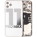 Back Housing W/ Small Components Pre-Installed For iPhone 11 Pro Max (Used OEM Pull: Grade C) (Silver)