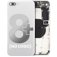 Back Housing With Small Components Pre-Installed For iPhone 8 Plus (No Logo) (Aftermarket Plus) (Silver)