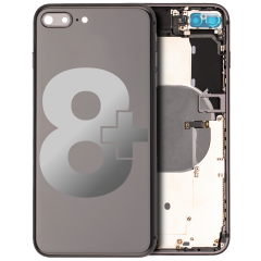 Back Housing W/ Small Components Pre-Installed For iPhone 8 Plus (Used OEM Pull: Grade C) (Space Gray)
