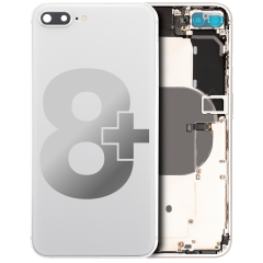 Back Housing W/ Small Parts For iPhone 8 Plus (Used OEM Pull: Grade C) (Silver)
