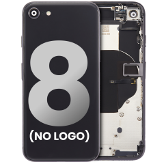 Back Housing With Small Components Pre-Installed For iPhone 8 (No Logo) (Aftermarket Plus) (Space Gray)