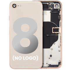 Back Housing With Small Components Pre-Installed For iPhone 8 (No Logo) (Aftermarket Plus) (Gold)