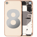 Back Housing W/ Small Components Pre-Installed For iPhone 8 (Used OEM Pull: Grade B) (Gold)