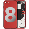Back Housing W/ Small Components Pre-Installed For iPhone 8 (Used OEM Pull: Grade B) (Red)