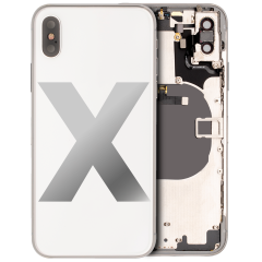 Back Housing W/ Small Components Pre-Installed For iPhone X (Used OEM Pull: Grade B) (Silver)