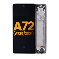 OLED Assembly With Frame For Samsung Galaxy A72 (A725 / 2021) (Refurbished) (Awesome Black)