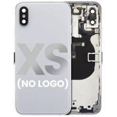 Back Housing With Small Components Pre-Installed For iPhone XS (No Logo) (Aftermarket Plus) (Silver)