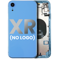 Back Housing With Small Components Pre-Installed For iPhone XR (No Logo) (Aftermarket Plus) (Blue)