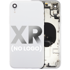 Back Housing W/ Small Components Pre-Installed For iPhone XR (No Logo) (Aftermarket Plus) (White)