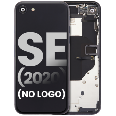 Back Housing W/ Small Components Pre-Installed For iPhone SE (2020) (No Logo) (Aftermarket Plus) (Black)