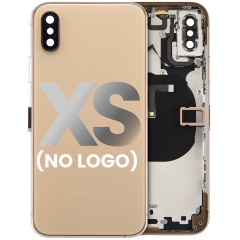 Back Housing With Small Components Pre-Installed For iPhone XS (No Logo) (Aftermarket Plus) (Gold)