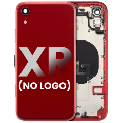 Back Housing With Small Components Pre-Installed For iPhone XR (No Logo) (Aftermarket Plus) (Red)