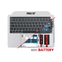Top Case with Battery and Keyboard (ISO UK) For MacBook Pro 13" A1989 (2018-2019) (OEM New) (Silver)