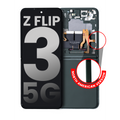 Inner OLED Assembly With Frame For Samsung Galaxy Z Flip 3 5G (US & International) (Used OEM Pull: Grade A) (Phantom Green)