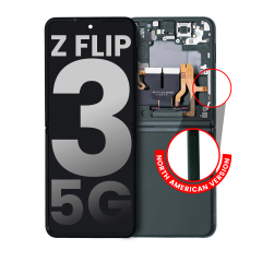 Inner OLED Assembly With Frame For Samsung Galaxy Z Flip 3 5G (US & International) (Used OEM Pull: Grade A) (Phantom Green)