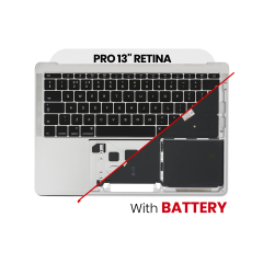 Top Case with Battery and Keyboard (ISO UK) For MacBook Pro 13" A1708 (2016-2017) (OEM New) (Silver)