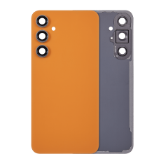 Back Cover Glass With Camera Lens For Samsung Galaxy S23 FE 5G (Aftermarket Plus) (Tangerine)