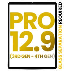 Digitizer For iPad Pro 12.9" 3rd Gen (2018) / 12.9" 4th Gen (2020) (All Colors) (OCA Pre-Installed & Glass Separation Required) (Premium)