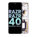 Main OLED Assembly With Frame For Motorola Razr 2023 / Razr 40 (XT2323 / 2023) (Genuine OEM) (Vanilla Cream)