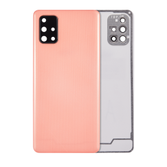 Back Cover Glass With Camera Lens For Samsung Galaxy A71 4G (A715 / 2020) (Aftermarket Plus) (Prism Crush Pink)