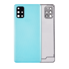 Back Cover Glass With Camera Lens For Samsung Galaxy A71 (A715 / 2020) (Aftermarket Plus) ( Prism Crush Blue)