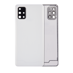 Back Cover Glass With Camera Lens For Samsung Galaxy A71 (A715 / 2020) (Aftermarket Plus) ( Prism Crush Silver)