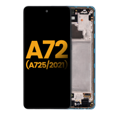 OLED Assembly With Frame For Samsung Galaxy A72 (A725 / 2021) (Refurbished) (Awesome Blue)