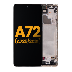 OLED Assembly With Frame For Samsung Galaxy A72 (A725 / 2021) (Refurbished) (Awesome White)