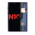 OLED Assembly With Frame For Samsung Galaxy Note 10 (Aftermarket Plus) (Aura Glow / Silver)
