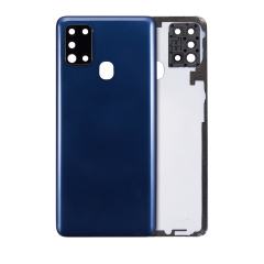 Back Cover Glass With Camera Lens For Samsung Galaxy A21s (A217 / 2020) (Aftermarket Plus) (Blue)