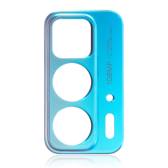 Back Camera Lens Bracket For Motorola Edge 20 Pro (XT2153-1 / 2021) (Blue Vegan Leather)