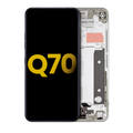 LCD Assembly With Frame For LG Q70 (Refurbished) (Mirror Silver)
