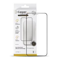 Casper Pro Silicone Tempered Glass For iPhone 15 / 16 (Retail Pack) (Clear)