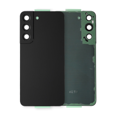 Back Cover Glass With Camera Lens For Samsung Galaxy S22 5G (Service Pack) (Phantom Black)