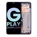 LCD Assembly With Frame For Motorola Moto G Play (XT2093 / 2021) (Genuine OEM) (Misty Blue)