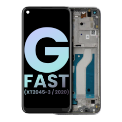 LCD Assembly With Frame For Motorola Moto G Fast (XT2045-3 / 2020) (Genuine OEM) (Pearl White)