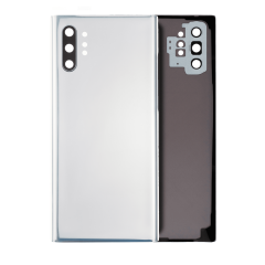 Back Cover Glass With Camera Lens For Samsung Galaxy Note 10 Plus / 5G (No Logo) (Aftermarket Plus) (Aura Glow / Silver)