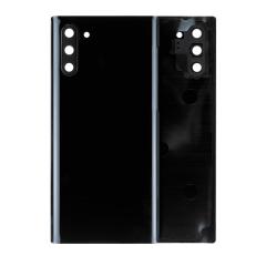 Back Cover Glass With Camera Lens For Samsung Galaxy Note 10 (No Logo) (Aftermarket Plus) (Aura Black)