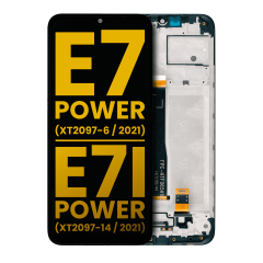 LCD Assembly With Frame For Motorola Moto E7 Power (XT2097-6 / 2021) (Refurbished) (Black)