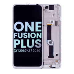 LCD Assembly With Frame For Motorola One Fusion Plus (XT2067/ 2020) (Genuine OEM) (White)