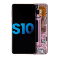 LCD Assembly With Frame (Without Fingerprint Sensor) For Samsung Galaxy S10 (Aftermarket Plus: TFT) (Flamingo Pink)